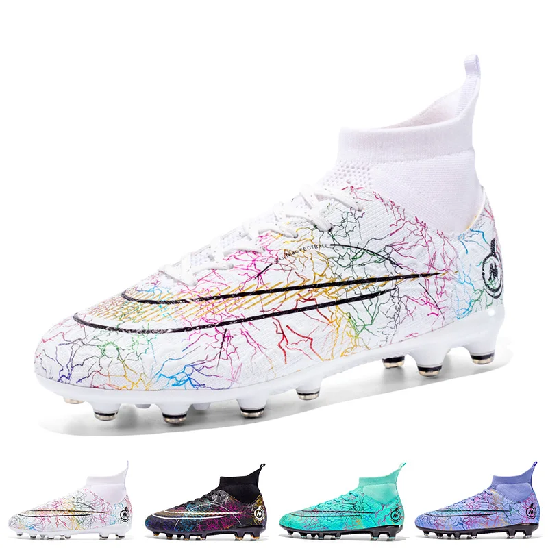 

2024 Football Boots For Children Non Slip Fg Soccer Shoes Boy Long Spikes Men's Society Cleats Training Sneakers Free Shipping