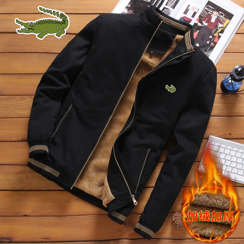 

New men's high-quality embroidery casual autumn and winter style plush thickened zippered cotton jacket jacket brand jacket