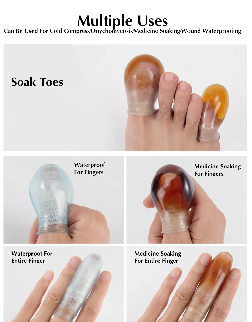 1Pcs Soft Silicone Toe Sleeves Toe Protectors Reduce Friction Prevents Nail Insertion for Wound Care and Cutaneous Infections