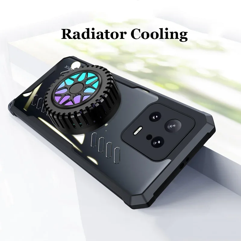 Per Xiaomi Mi 14 13 13T 12 12T 12S 12X Pro Ultra Cover Graphene Heat Dissipation PC Case Car Magnetic Bumper Casing Shell_voghion.com