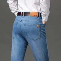 Autumn Winter New Business Casual Jeans for Men Stretch Straight Loose Versatile Men's Denim Long Pants Large Size 44 46 1