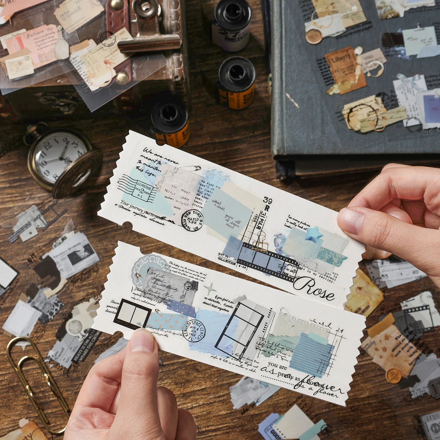 20장 INS 스타일 장식 스티커 DIY 스크랩북 앨범 정크 저널 다이어리 플래너 공예 장식 용지