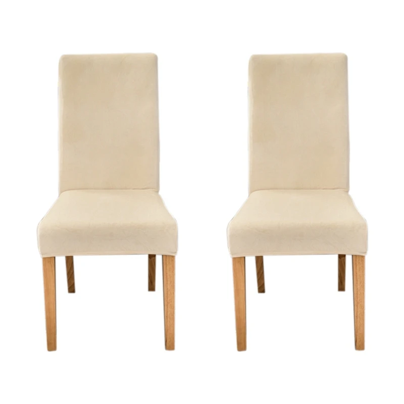 

2Pcs Chair Covers For Dining Chairs, With Elastic Velvet Dining Chair Covers Chair Slipcovers For Kitchen, Wedding