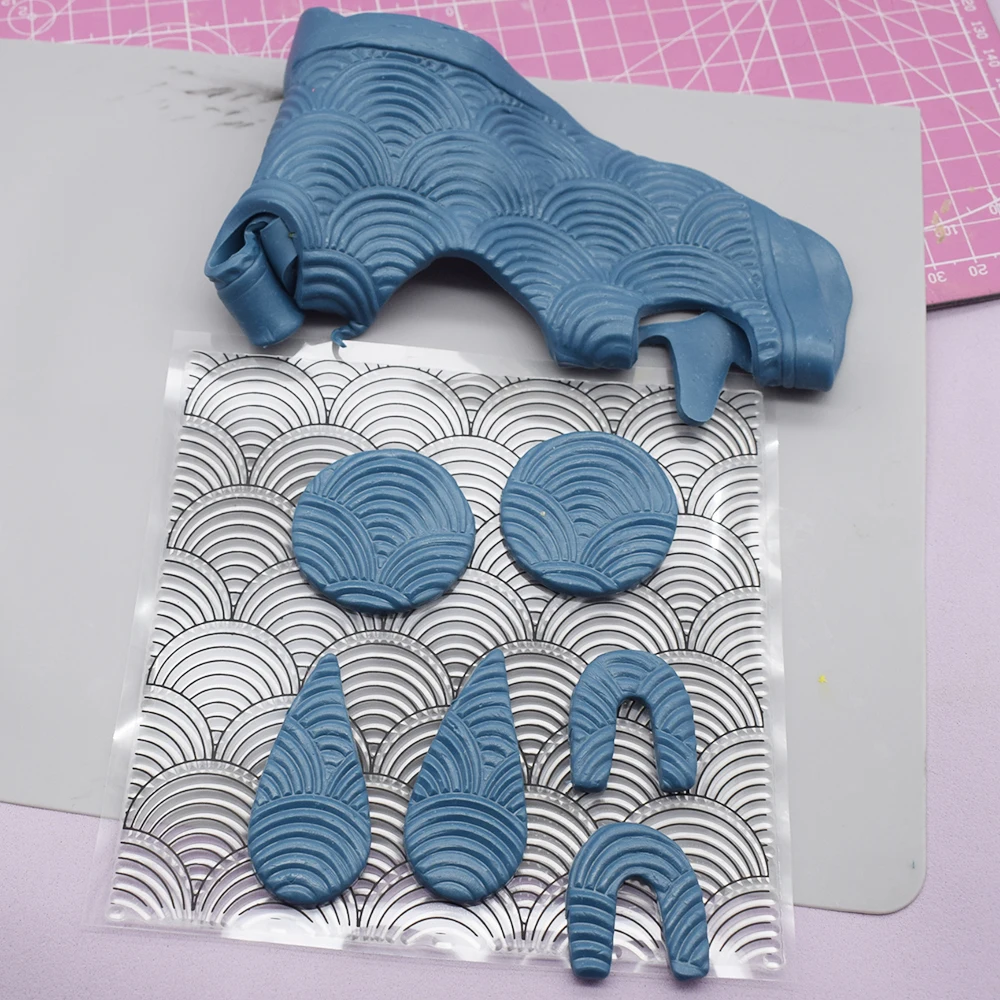 Polymer Clay Texture Stamp Sheet Clear Emboss Mat DIY Clay Jewelry Making Mandala Paisley Scale Flower Animal Impression polymer clay tools clay craft tool