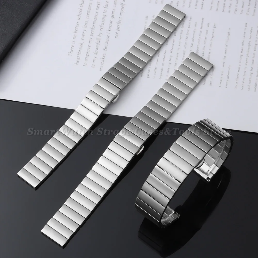 Men's Silver Brushed Metal Quick Release Watch Bracelet - Solid Stainless Steel