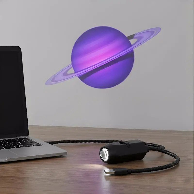 360도 USB 별이 빛나는 하늘 프로젝터 야간 조명 LED 달 지구 천장 램프..