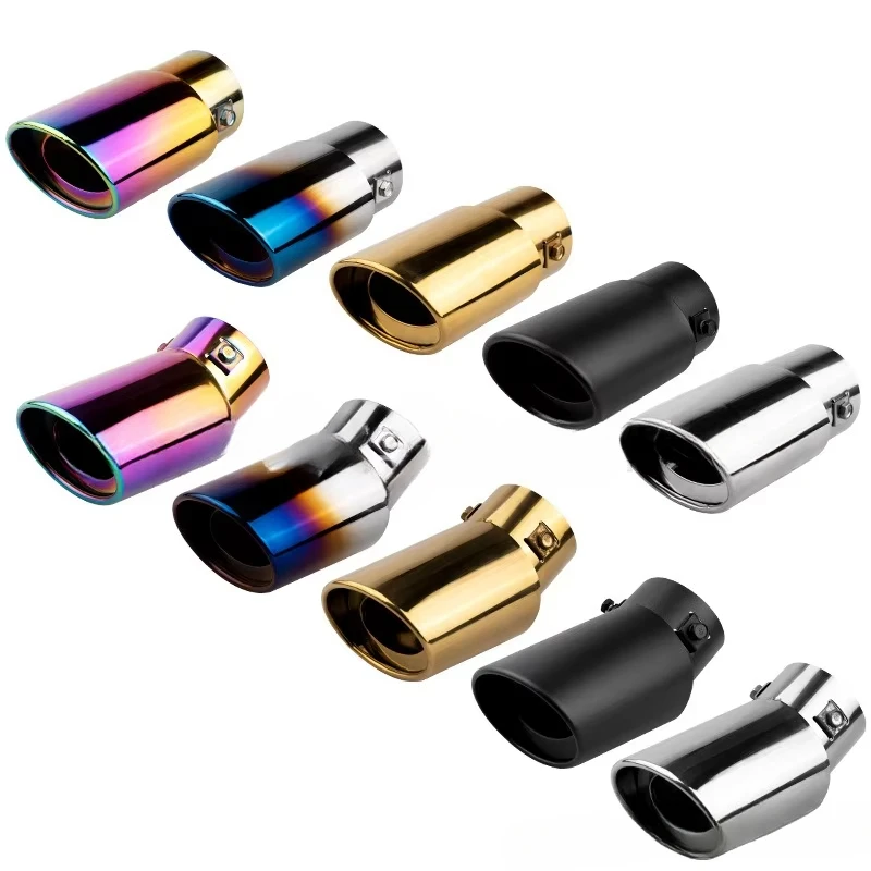 Exhaust Pipe Tip Car Accessories Automobile Exhaust Pipe Sleeve Tail Throat Muffler Gold Silencing Stainless Steel Modified