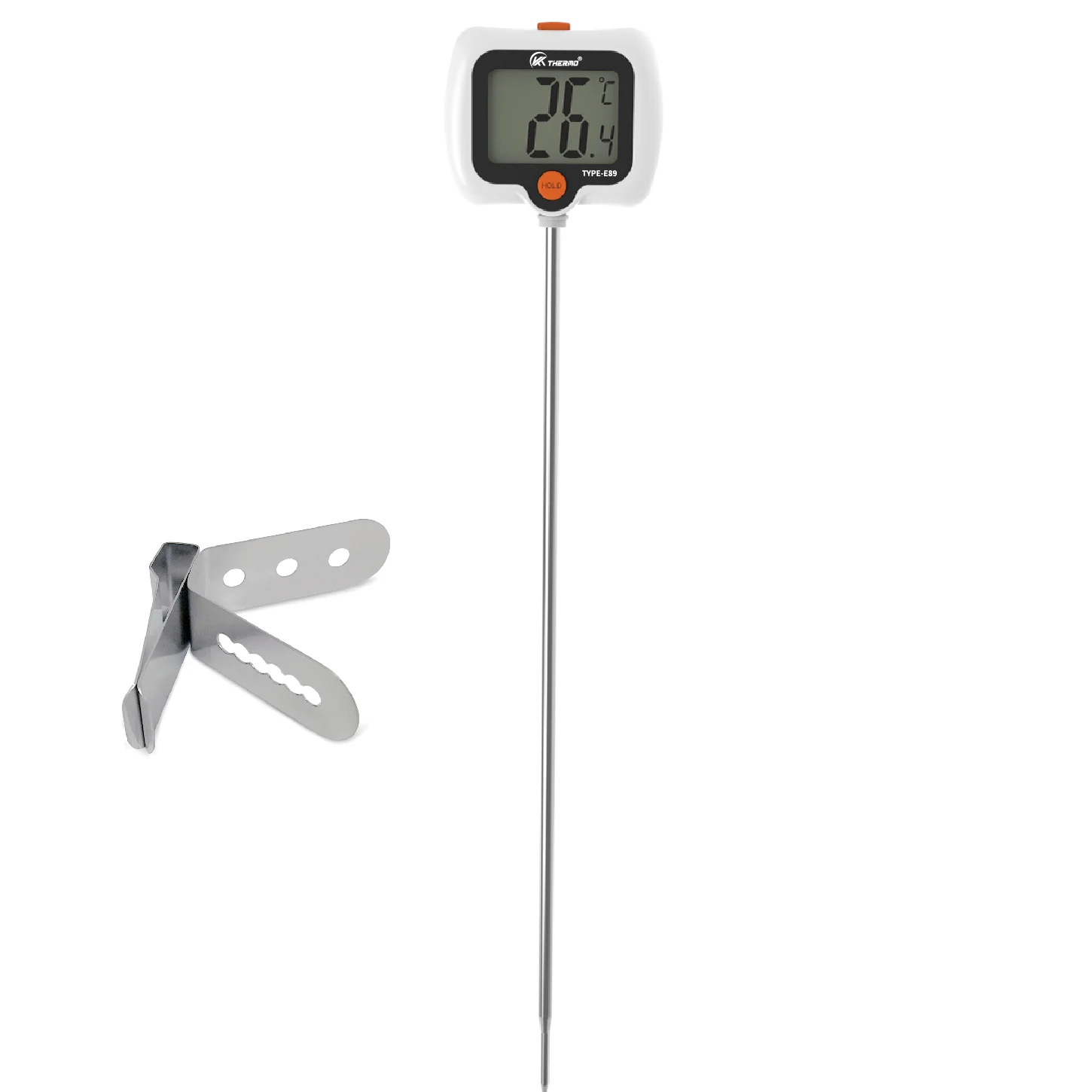 Premium Digital Food Thermometer with Stainless Steel Probe and LCD Display