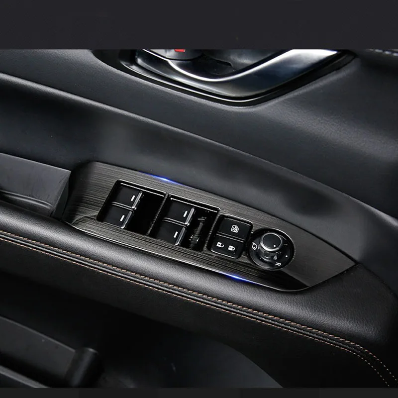 

Для Mazda CX-5 CX5 KF LHD переключатель окна автомобиля регулируемая ручка панель Крышка отделка наклейки полоски украшение Стайлинг 2017 - 2020 2021