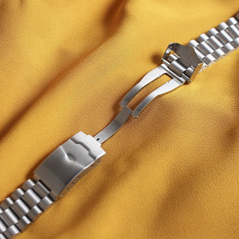 High Quality Stainless Steel Watchband Straight End Silver Bracelet 20mm Solid Band Folding Clasp For TAG Watch Stock