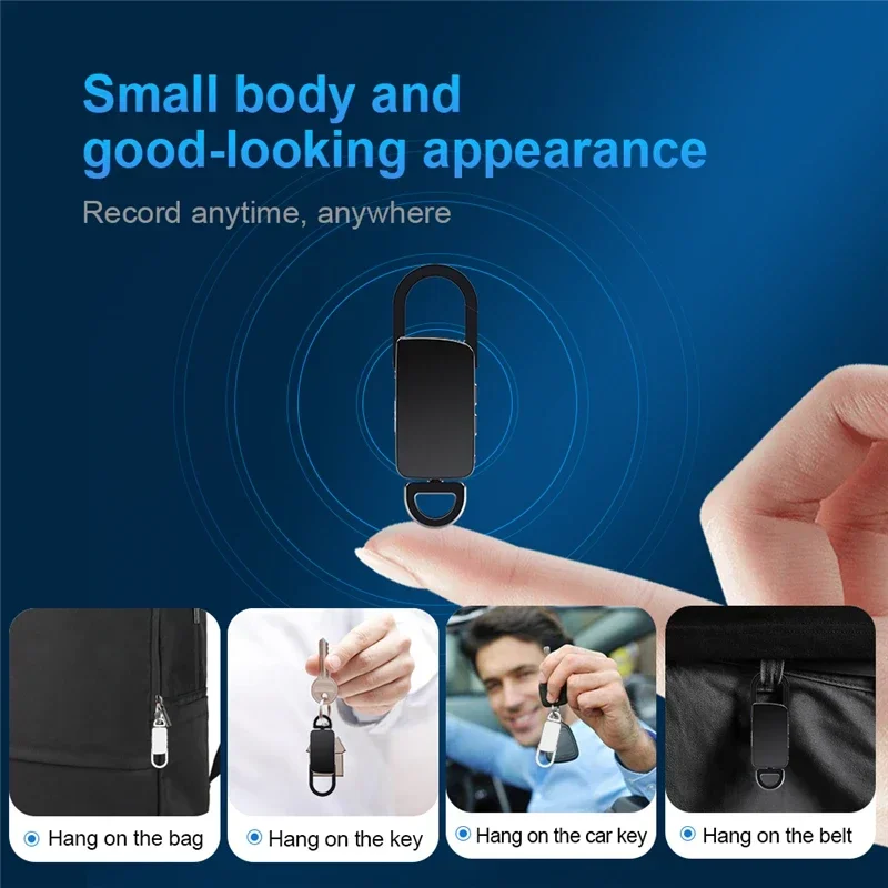 Mini Recorder Keychain Voice Recorder Hidden Dictaphone Device Sound 4-128G Key Chain Digital Small Voice Dictaphone Mp3 Player voice recorder