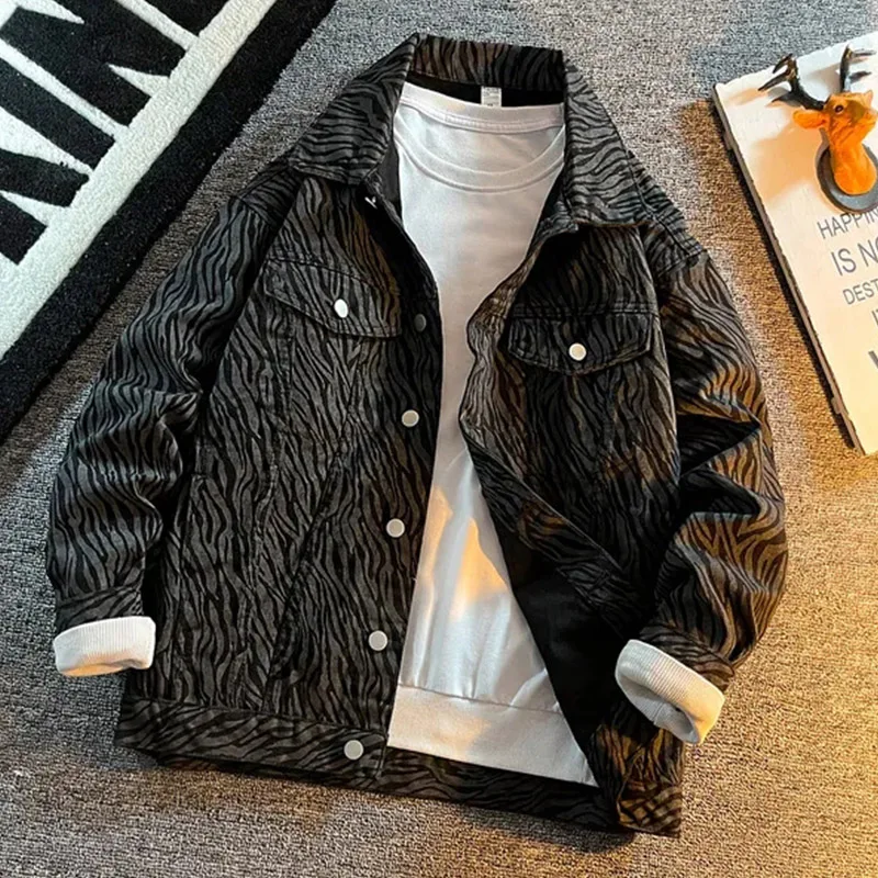 Spring And Autumn American Men's Fashion Coat High Quality Shopping Travel Brand Design Men's Loose Casual Denim Jacket Top
