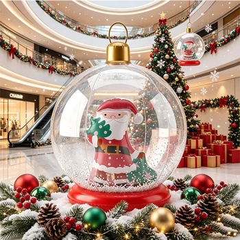 2026 Outdoor Christmas Balloons Santa Snowman Xmas Tree Light Up Balloons Holiday Party Yard Garden Christmas Decorations 1