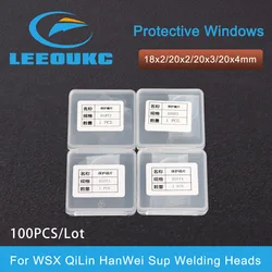 100PCS/Lot Hand-Held Fiber Laser Welding Cover Slides 18x2/20x3mm Protective Window Lenes For WSX QiLin HanWei Sup Welding Heads