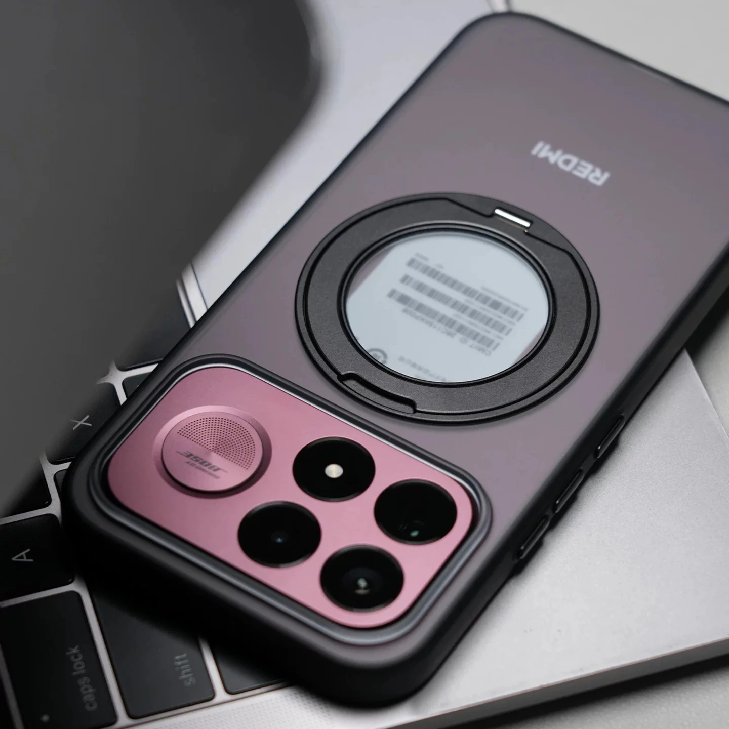 Transparent Magnetic Stand Back Cover with Skin-Like Finish