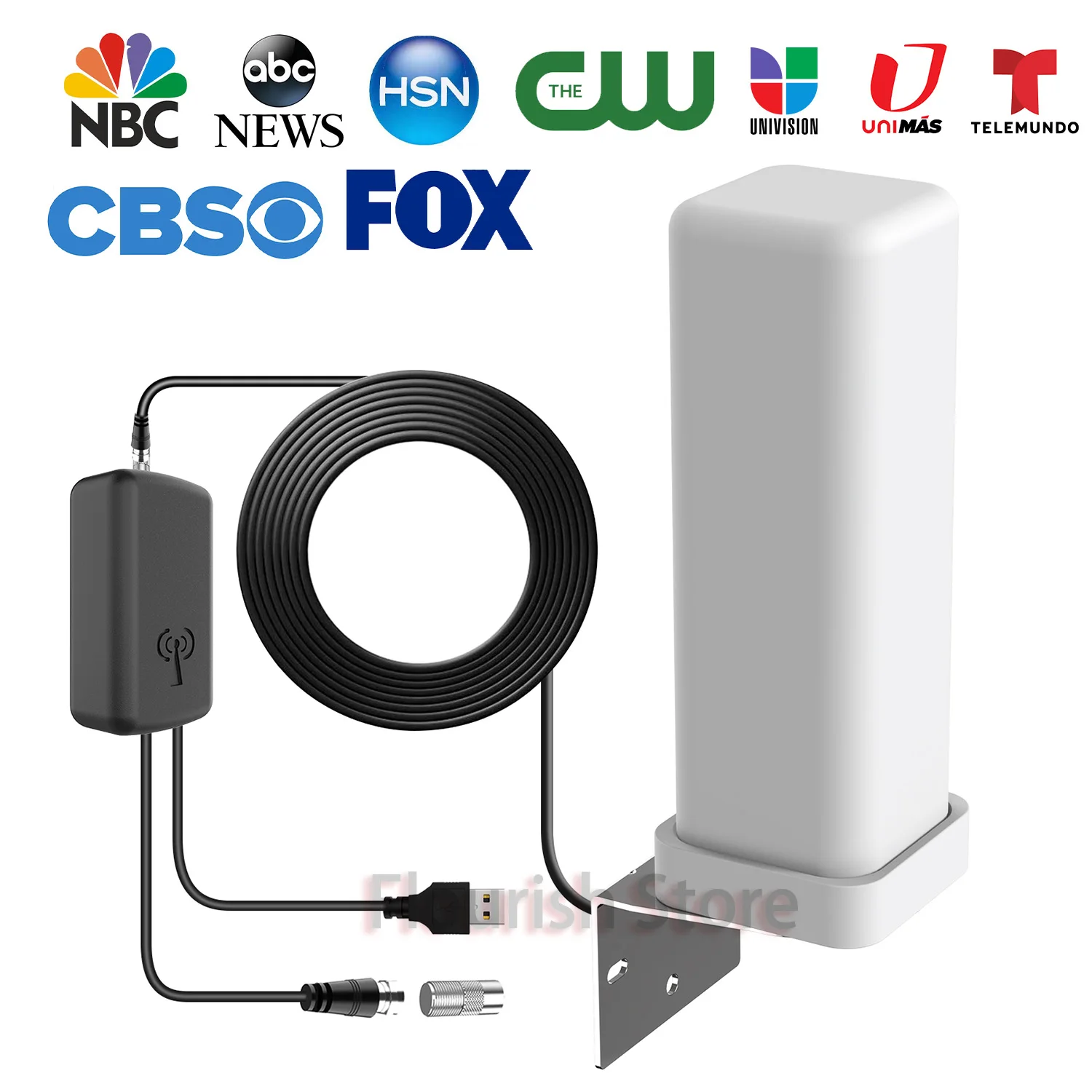 6000MilesHD4KDigitalOutdoorTVAntennaBoosterAmplifiedHDTV