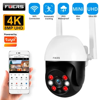 Fuers 8MP 4K IP Camera Outdoor Home Security Auto Tracking AI Human Detection WIFI CCTV Surveillance Camera Work With Tuya Smart 1