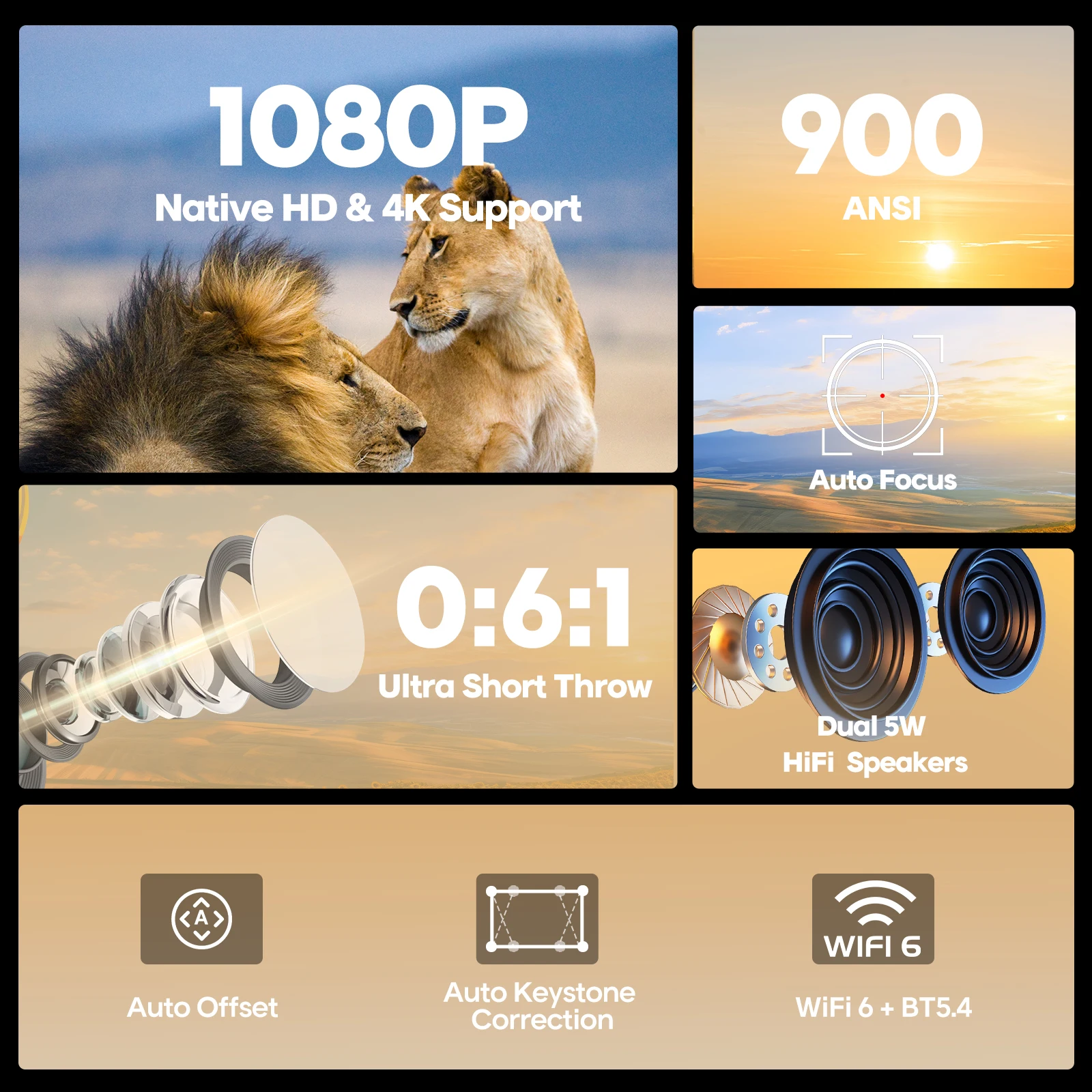 Magcubic Auto Focus HY450C جهاز عرض قصير للغاية مع...