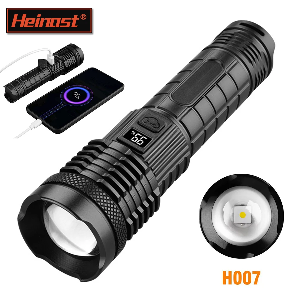 

Powerful LED Flashlight Waterproof 18650 Torch 5 Modes Camping Fishing Lantern USB Rechargeable Zoom Lamp with POWER BANK Output