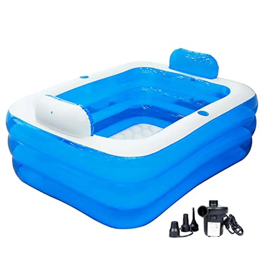 Inflatable Adult Bath Tub 2 Person With Foldable Portable Feature Indoor and Outdoor Spa 160*120*60CM Ultimate Comfort and 2