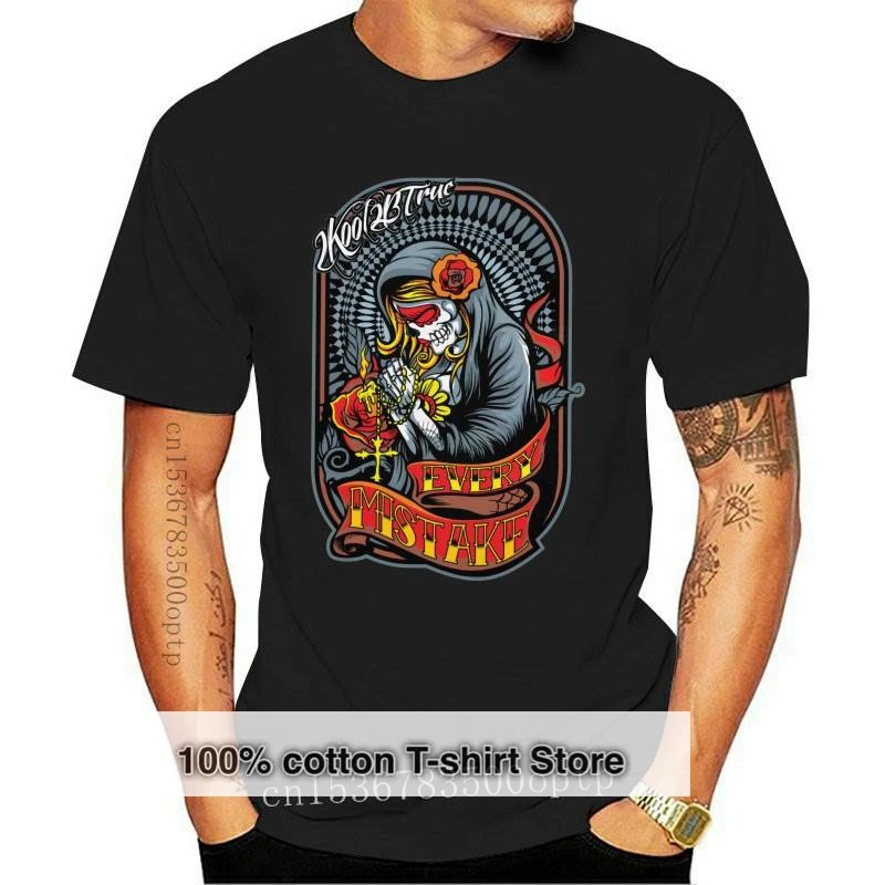 

New Gothic Mexican Santa Muerte Tee Top for Men Short Sleeve Lady of Holy Death Tshirt Hip Hop T Shirt Fashion Fitted Cotton T s