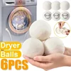 6Pcs Reusable Wool Dryer Balls Clothes Softener Laundry Fleece Dryer Ball Kit Home Clothes Dryer Washing Machine 3/4/5/6/7cm 1