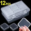 6/12Pcs Mini Storage Boxes Rectangle Transparent Plastic Jewelry Container Packaging Organizer Case for Jewelry Beads Earrings 1