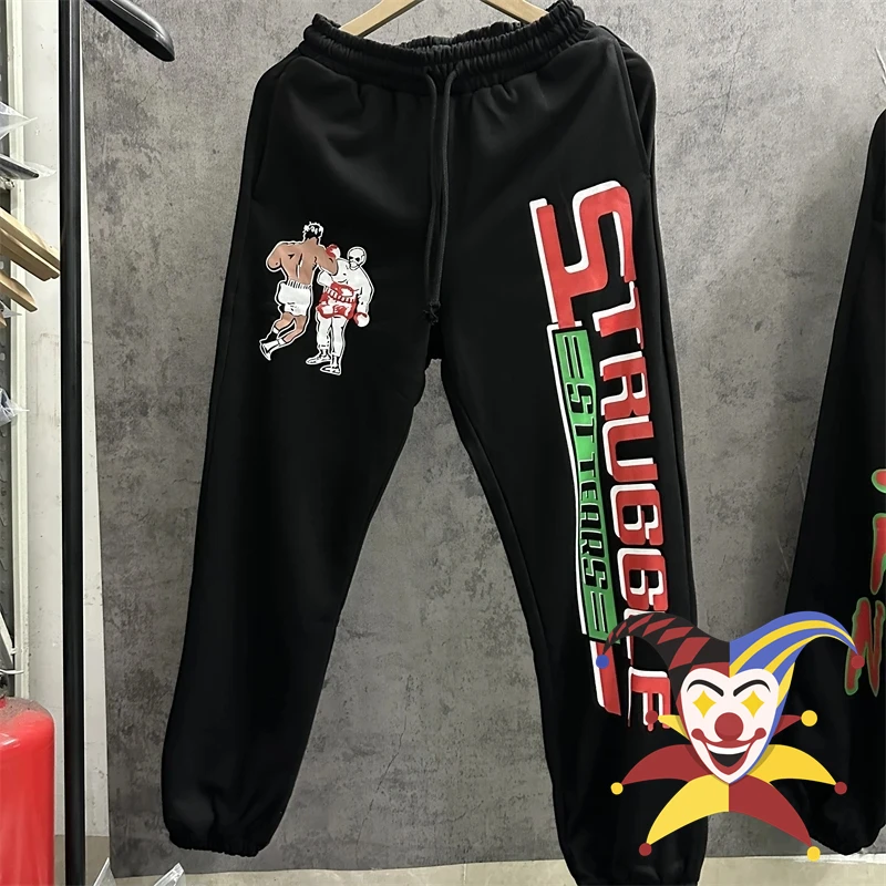 

Saint Michael Boxing Logo Print Sweatpants Men Women Jogger Drawstring Trousers Casual Pants