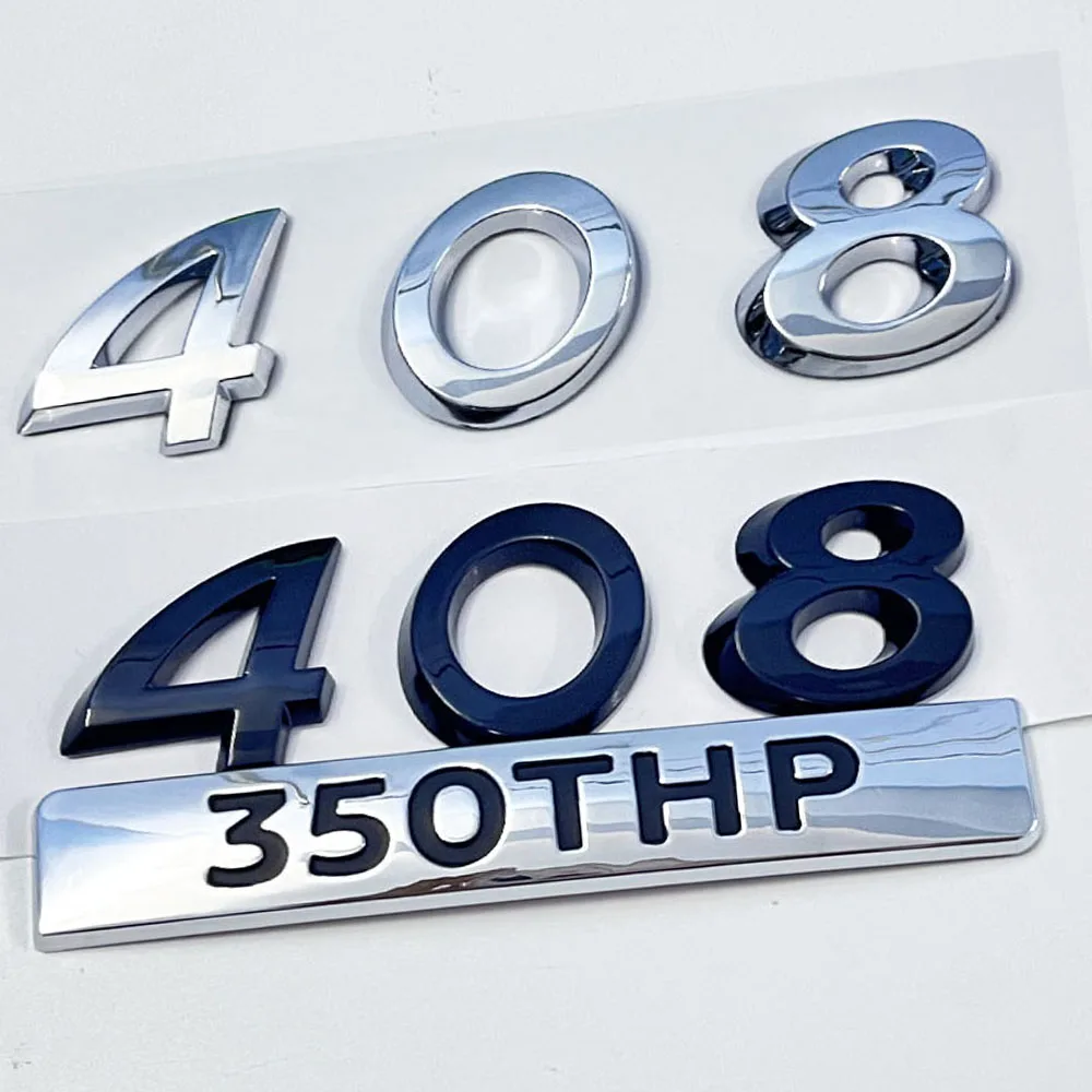 Car Decal Styling Sticker Numero Lettering Logo Body Badge Posteriore Tronco Emblema Auto Decorare Accessori Per Peugeot 408 350Thp