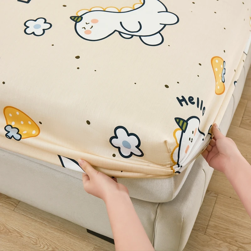 Cartoon Style Fitted Sheet Pure Cotton Bed Sheets Adults Kids Room Mattress Cover Printed Bed Linen 매트리스커버 (No Pillowcase) 2