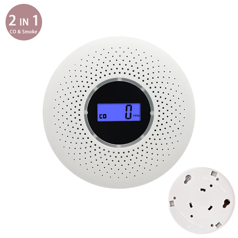 Independent Smoke Fire Sensor Carbon Monoxide CO Detector Home Security Alarm Firefighters Non-Hard Wire Easy to Install