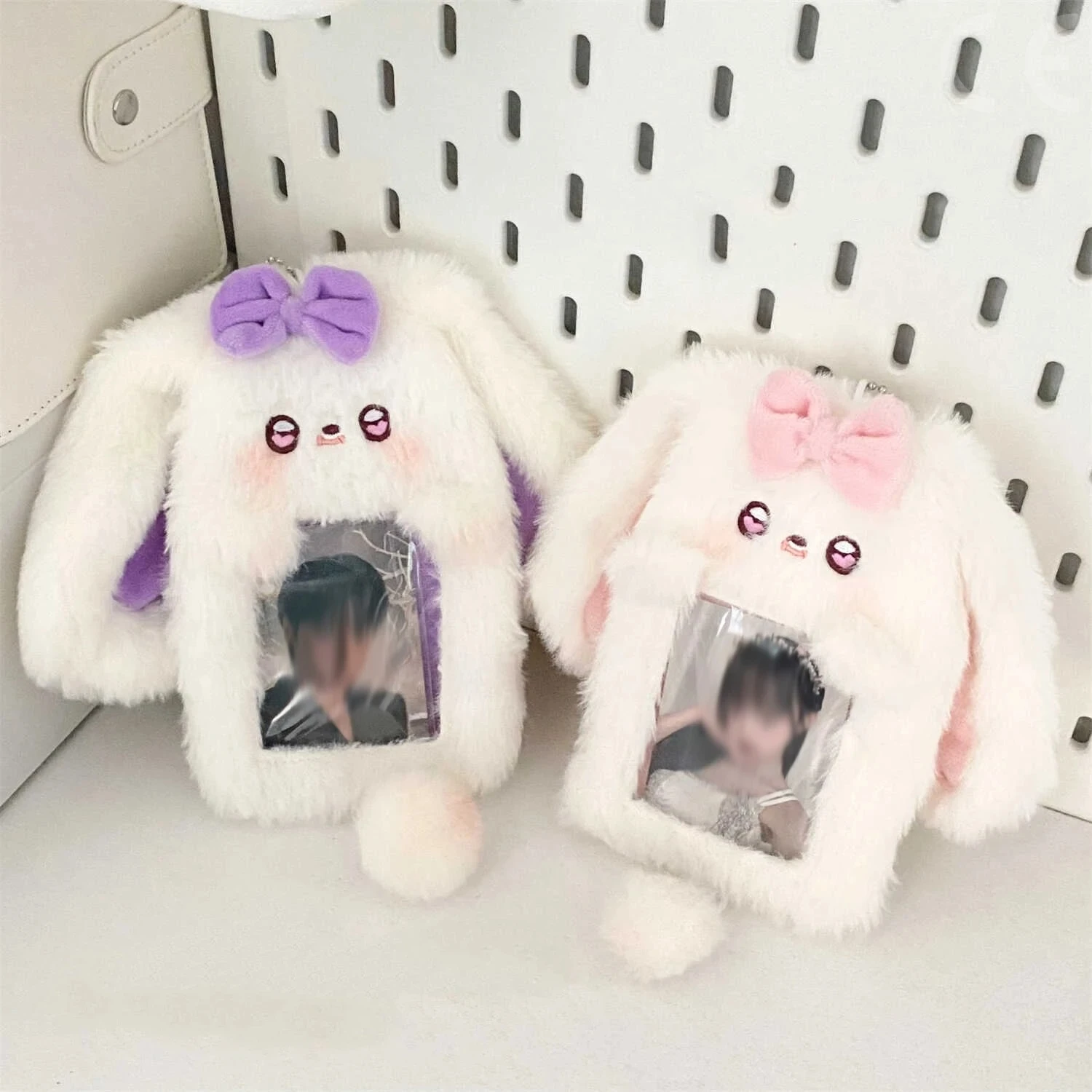 Card Holder 1pcs Plush Photocard Holder Cute Cartoon Photo Card Holder ID Credit Band Card Protector