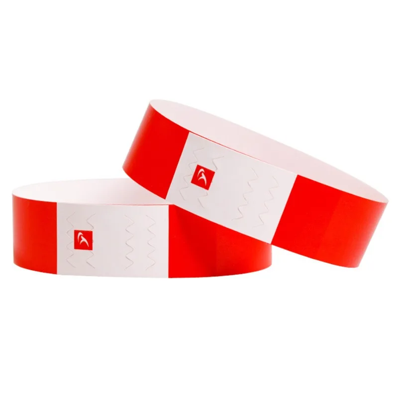 Paper Wristbands 100Pcs Disposable Bracelet Wristband Party Paper Bracelet Synthetic Paper Plastic Pattern Card Party