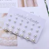 Pearl Earrings Set For Women Jewelry On Ear Ball Stud Earrings kit Bijouteria brincos Bijoux 12 Pair Beige White Pearl Earring 5
