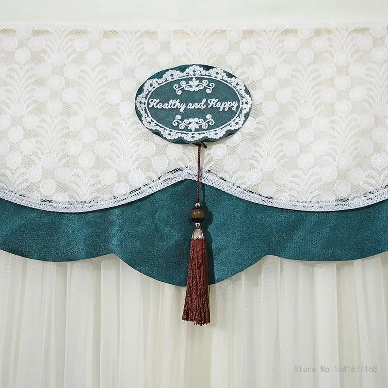 Punch-Free Mosquito Screen Door Curtain, Breathable Bedroom Partition Curtain, Double Layer Opaque Yarn Lace Door Curtain, 1Pc