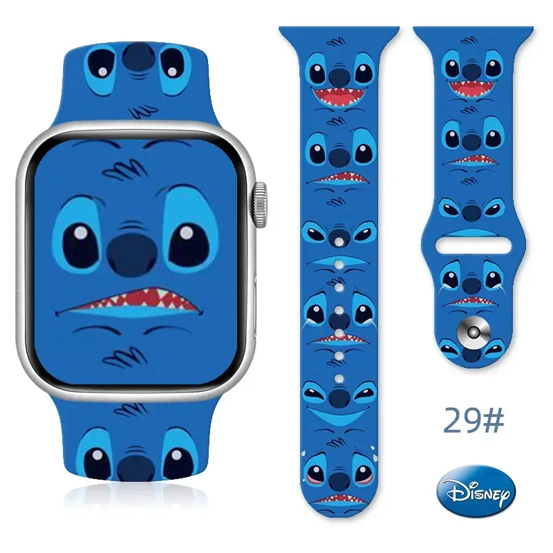 thumbnail image 5 of Correa de silicona para Apple Watch de 38 mm, 40 mm y 41 mm de Disney Stitch para hombre y mujer, correa de dibujos animados para IWatch 4, 5, 6, 7 SE, 5 of 5