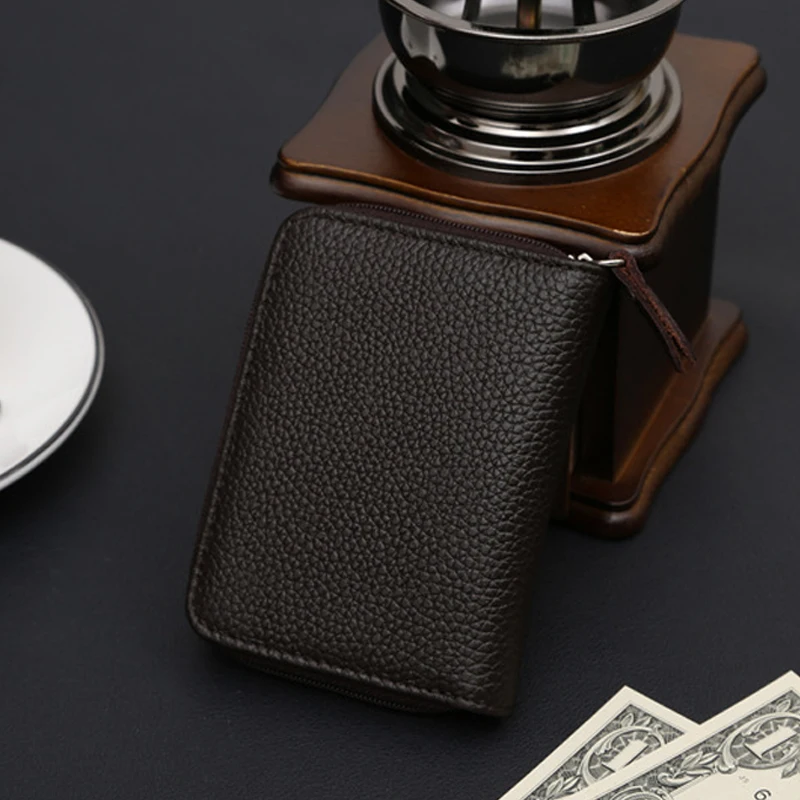 Leather Wallet Mens Wallet Card Holder Wallet Men Cardholder Wallet Cow Leather Mini Credit Card Holders