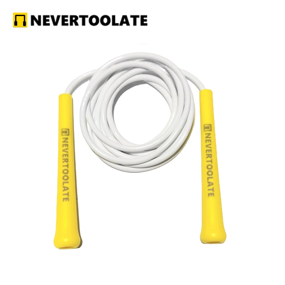 JR100-6 140-160 gram 6 mm diameter PVC+ALLOY(PVC+TPU) skip rope 15.5cm middle-long handle jump rope