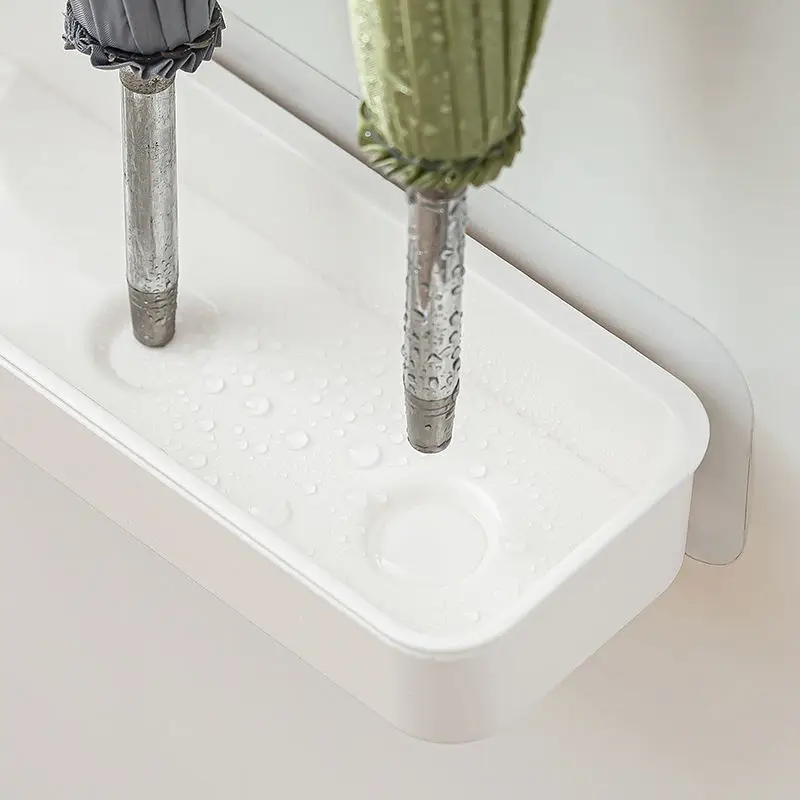 Household wall mounted non perforated umbrella storage rack drain storage rack