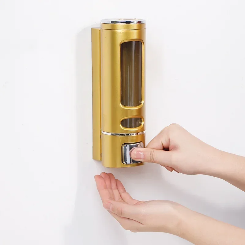 

400ml Manual Soap Dispenser Wall-Mount Hotel Shampoo Shower Gel Dispenser Bottle Bathroom Liquid Soap Container