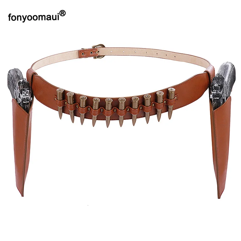 Halloween Party Cosplay Cowboy Hunter Costume Accessories Leather Belt