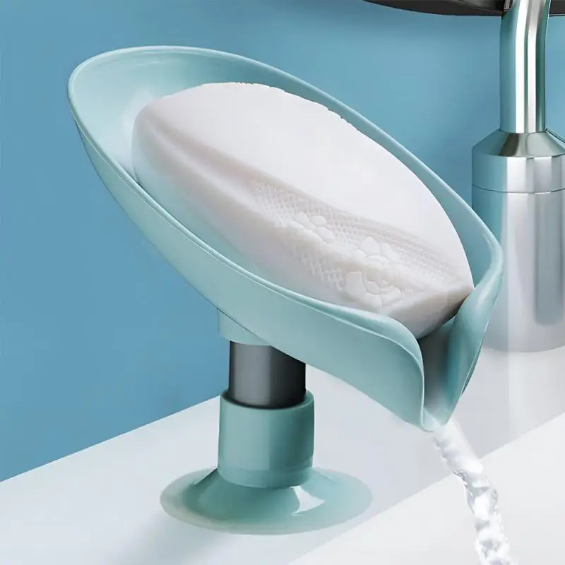 Soap Dish Leaf Soap Box Drain Holder Bathroom Shower Holder Dish Storage Plate Tray Bathroom Supplies Container