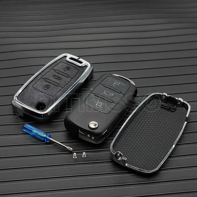 Nuova-custodia-per-chiave-a-scatto-per-auto-in-lega-per-Volkswagen-VW-Polo-Golf-Passat.jpg Nuova custodia per chiave a scatto per auto in lega per Volkswagen VW Polo Golf Passat Tiguan Beetle Caddy T5 Up Eos Skoda Octavia Seat Leon Altea - Nuova custodia per chiave a scatto per auto in lega per Volkswagen VW Polo Golf Passat