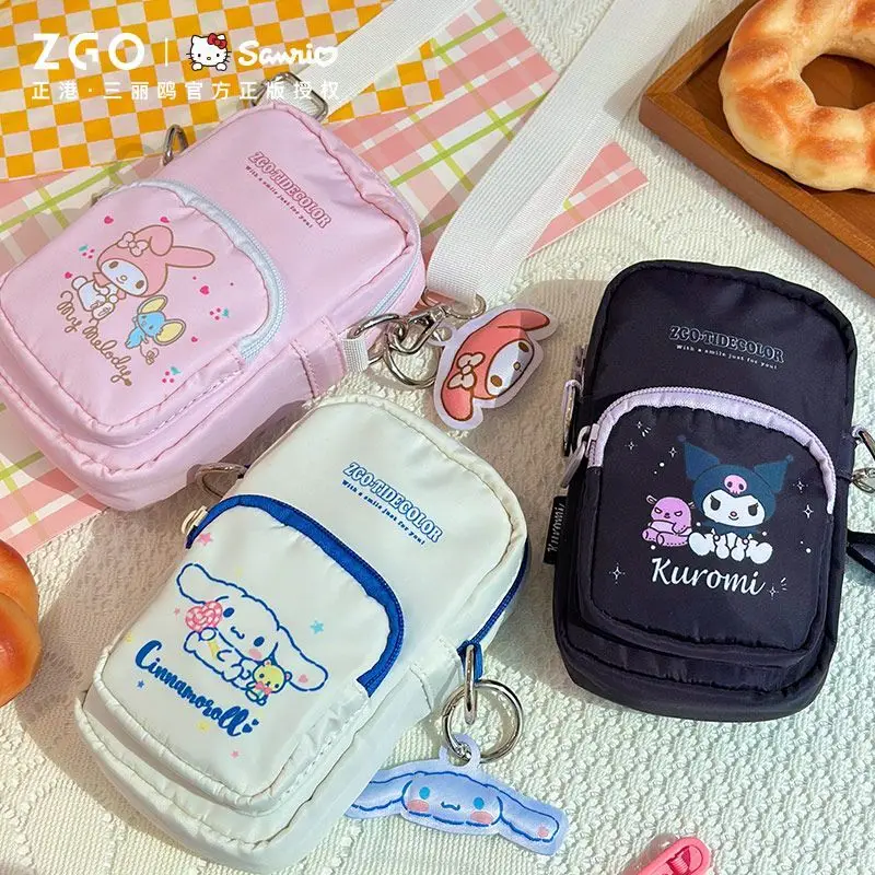 

Оригинальный сотовый телефон Sanrio Kuromi Mymelody Cinnamoroll, милый мини-чехол Melody для девочек, детская сумка через плечо, аниме, плюшевая игрушка, подарок