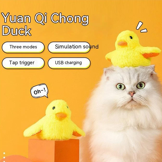 Flapping Duck Cat Toys Interactive Electric Bird Toys Washable Cat