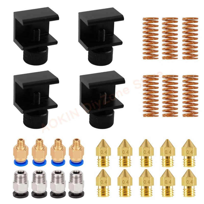 

Регулируемые зажимы для стеклянной кровати 3D-принтера, насадки MK8 0,4 мм