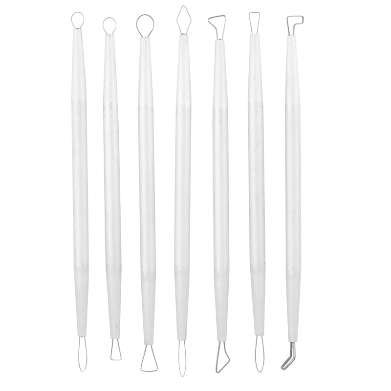 

HOT SALE 7Pcs Stainless Steel Aluminum Polymer Clay Tools Pottery Ceramic Sculpting Tools Carving Wire End Ribbon Tools
