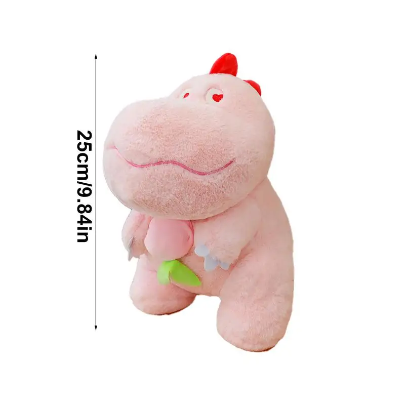 Dinosaur Stuffed Animal Stuffed Dinosaur Throw Pillow 9.84in Cute Plush Animal Dino Plushie With Fruit Design