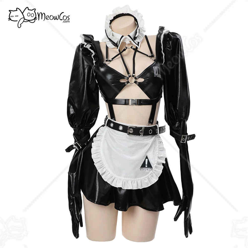 Meowcos-Conjunto de lencería gótica de sirvienta oscura para mujer, body Sexy negro con minifalda y medias, disfraces de Cosplay - AliExpress 200000532