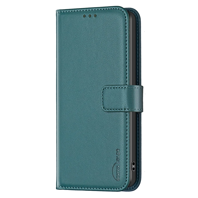 Stylish Solid Color Leather Wallet Phone Cover with Magnetic Closure